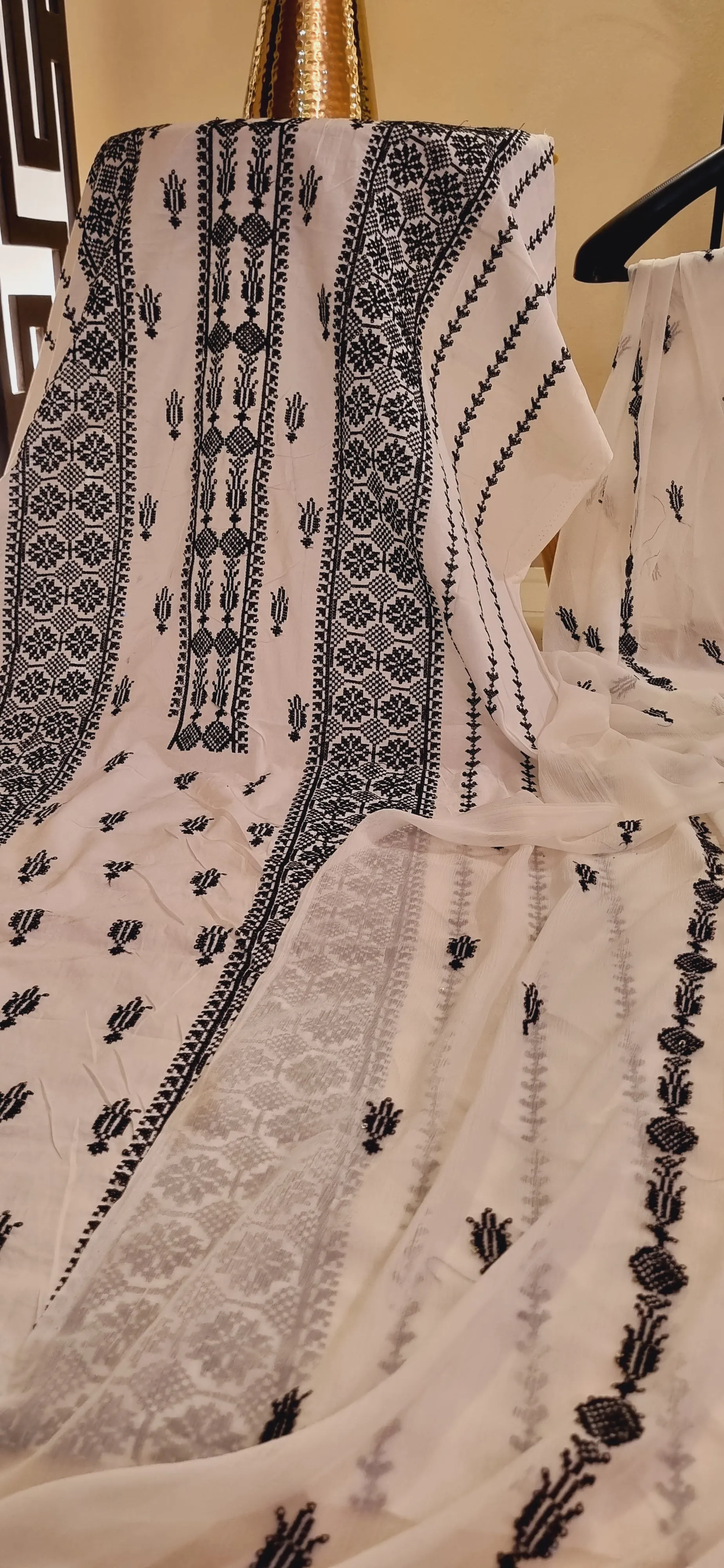 Lawn embroidered three piece suits