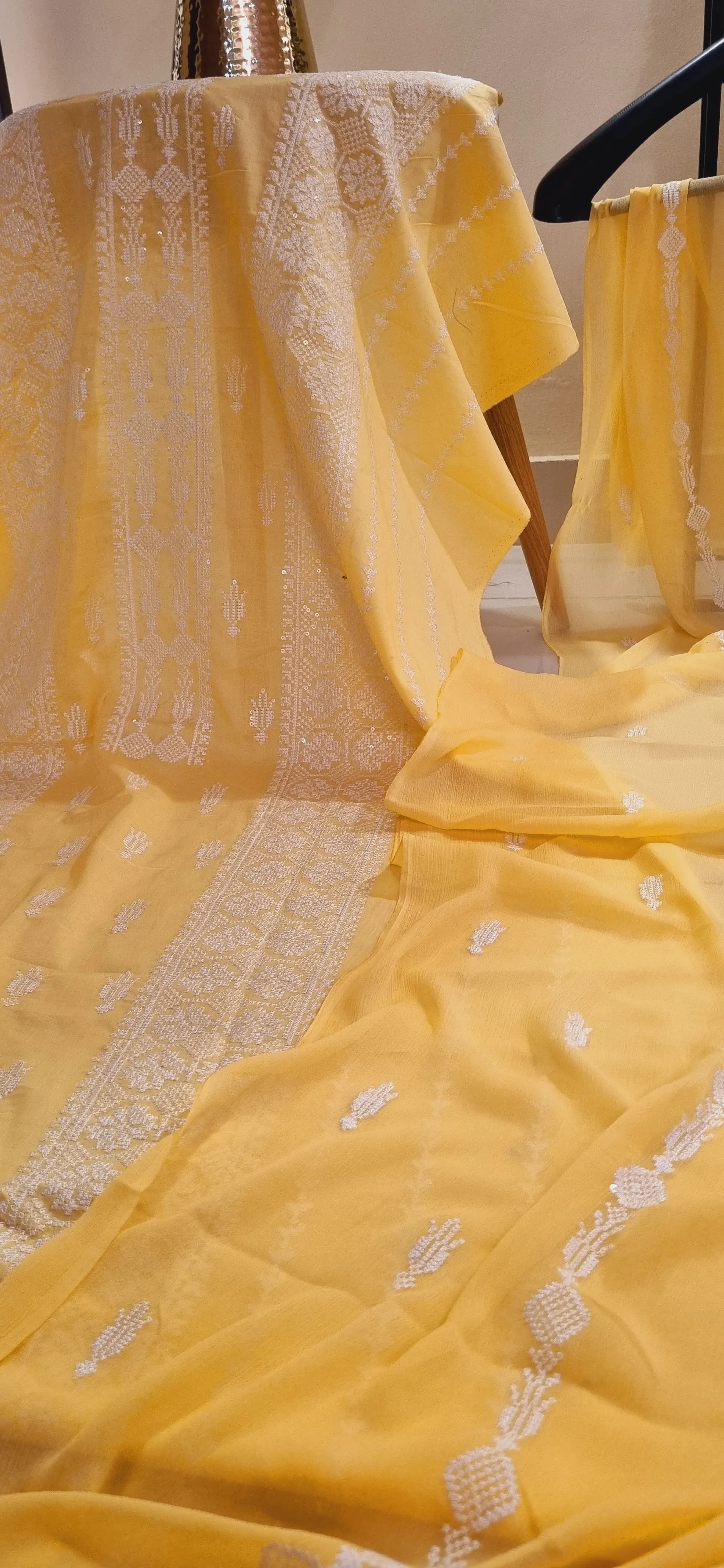 Lawn embroidered three piece suits