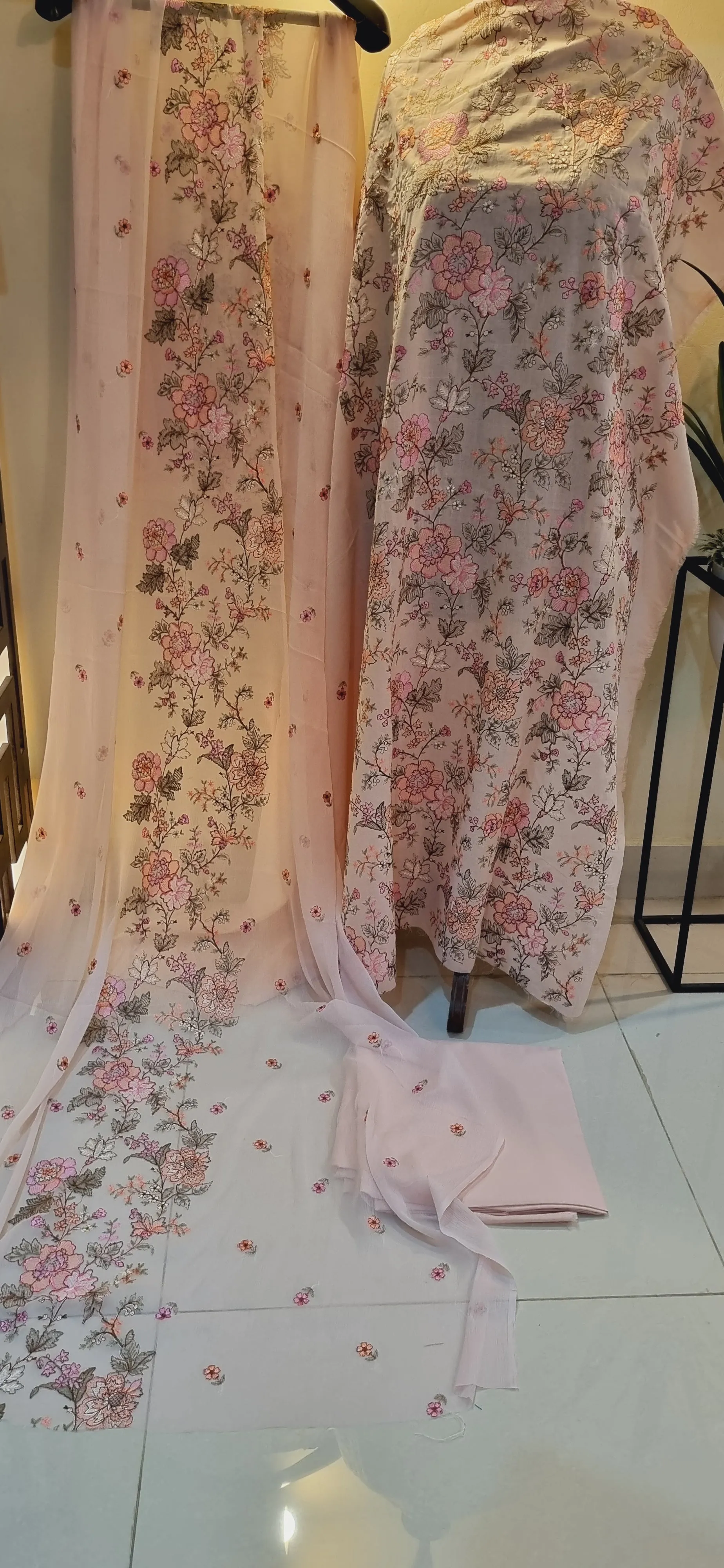 Lawn embroidered three piece suits