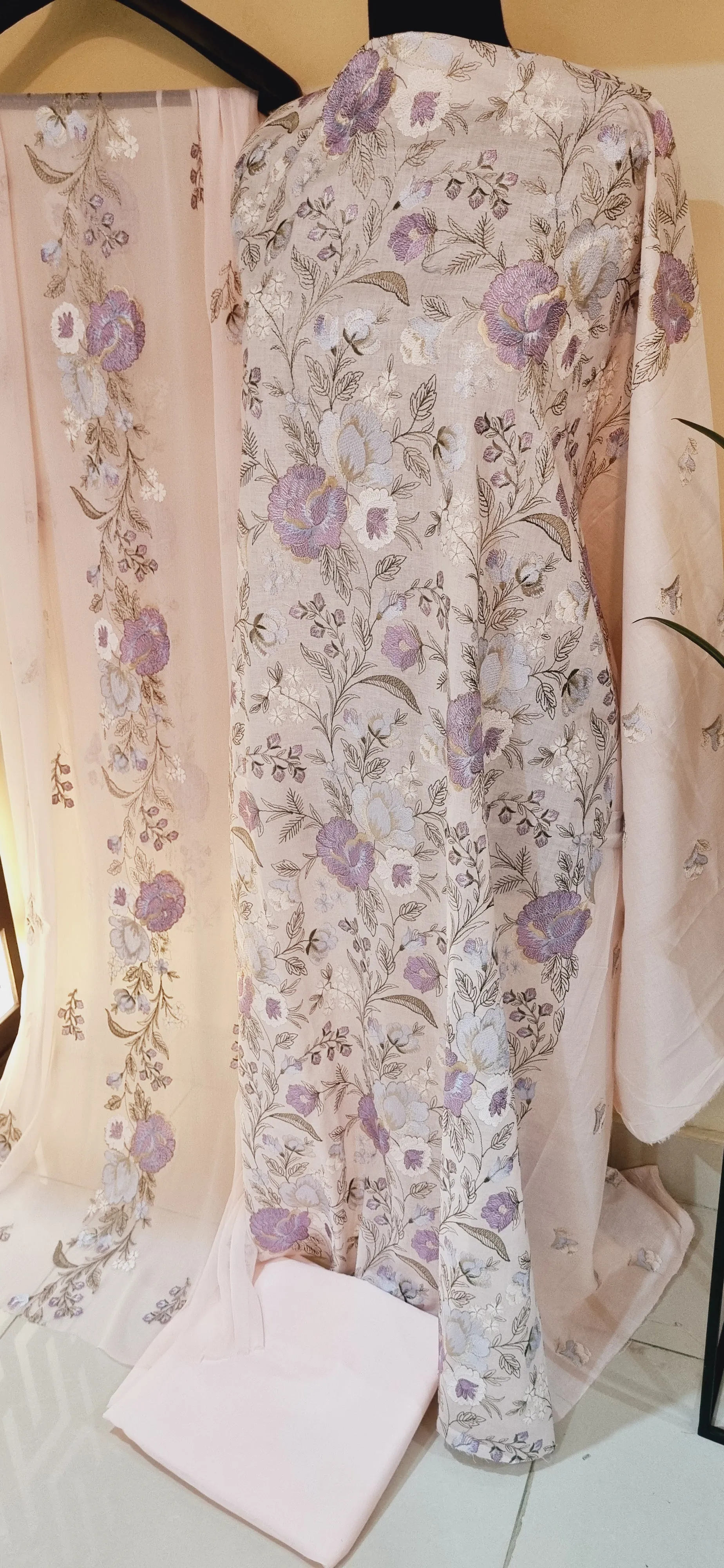 Lawn embroidered three piece suits