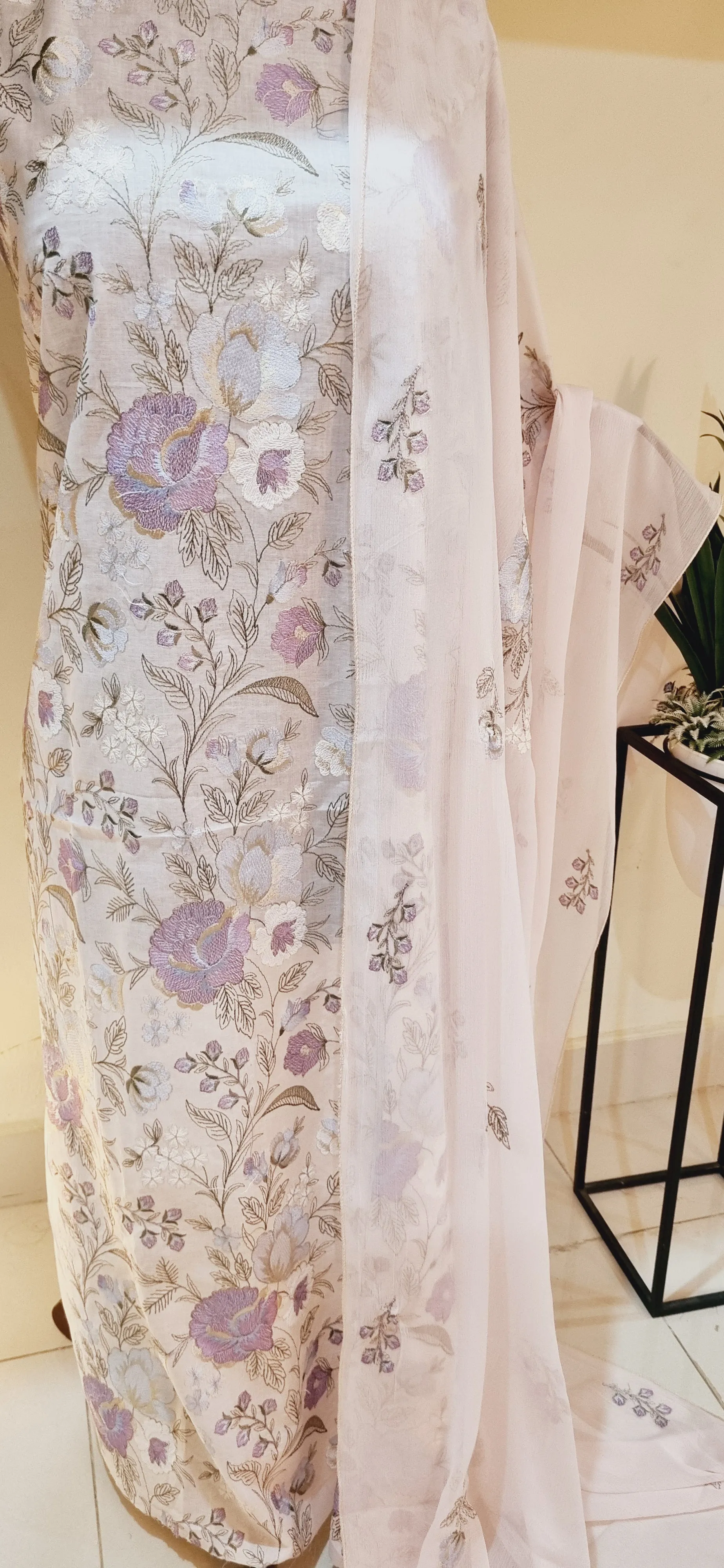 Lawn embroidered three piece suits