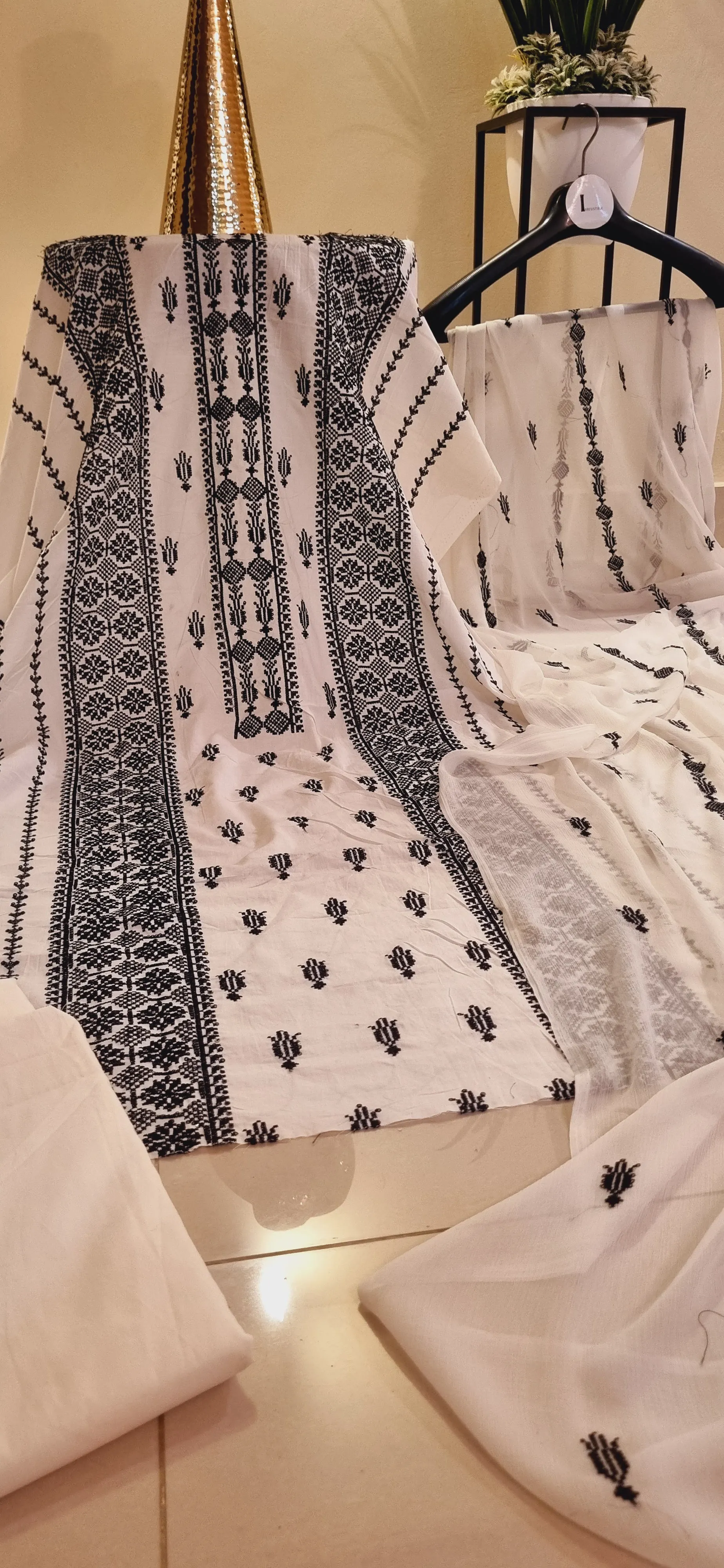 Lawn embroidered three piece suits