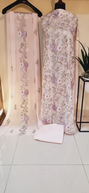 Lawn embroidered three piece suits