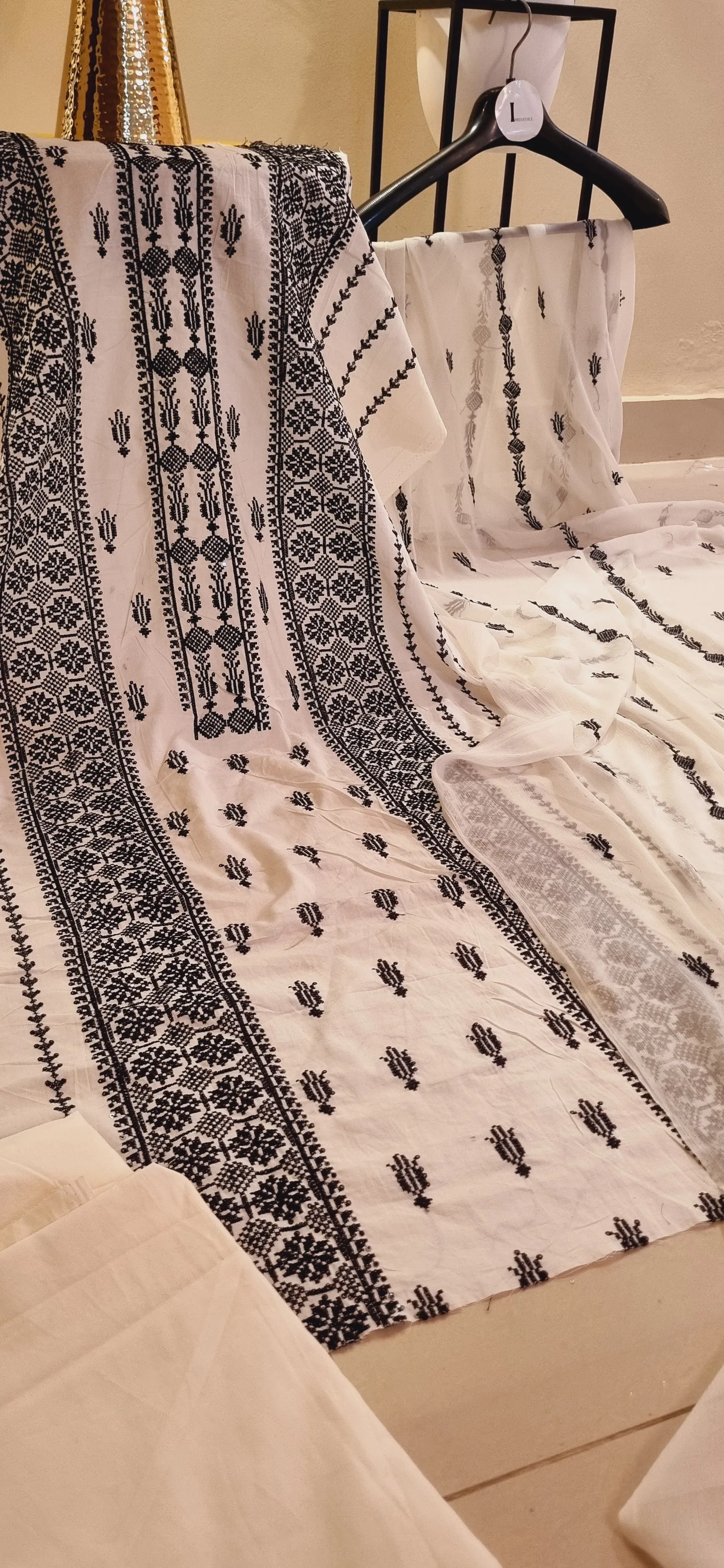 Lawn embroidered three piece suits