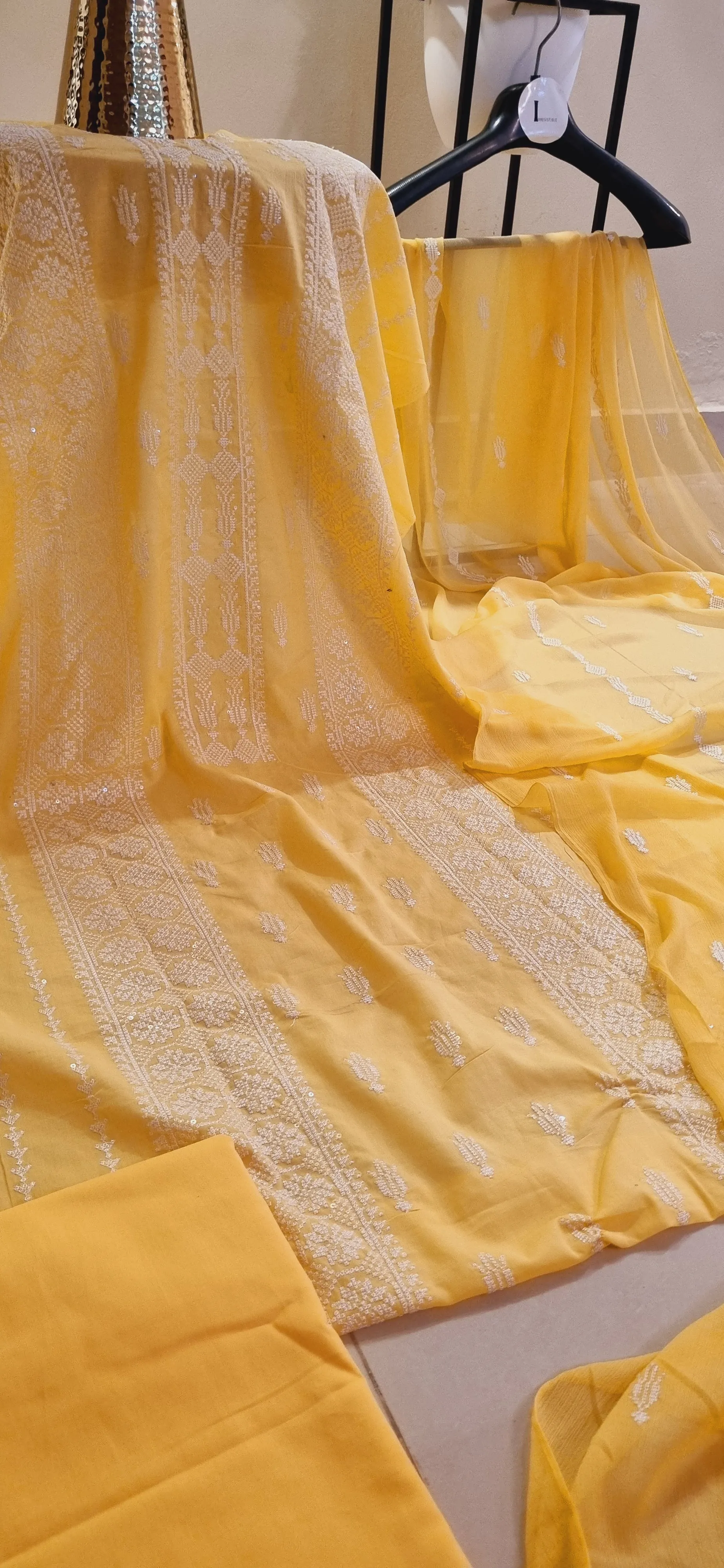 Lawn embroidered three piece suits