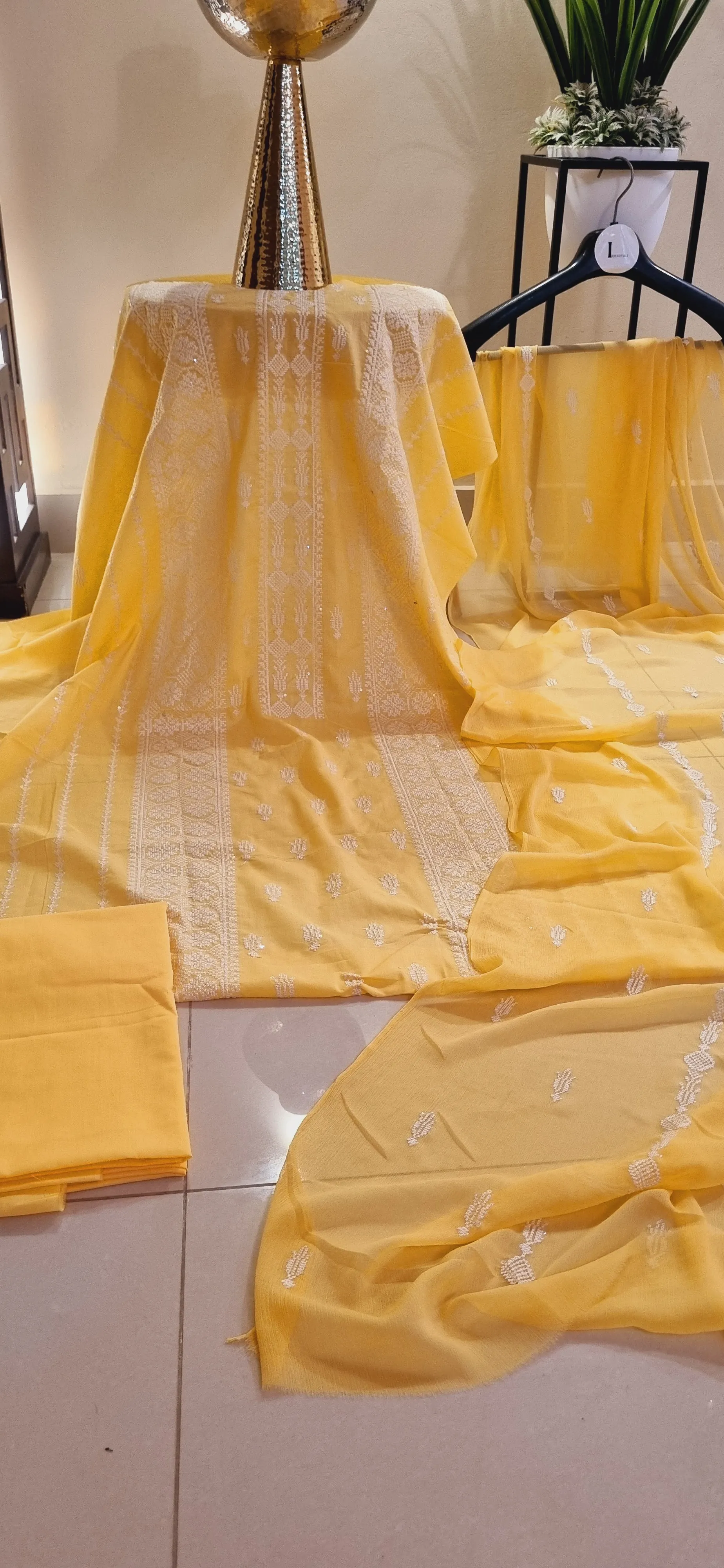 Lawn embroidered three piece suits