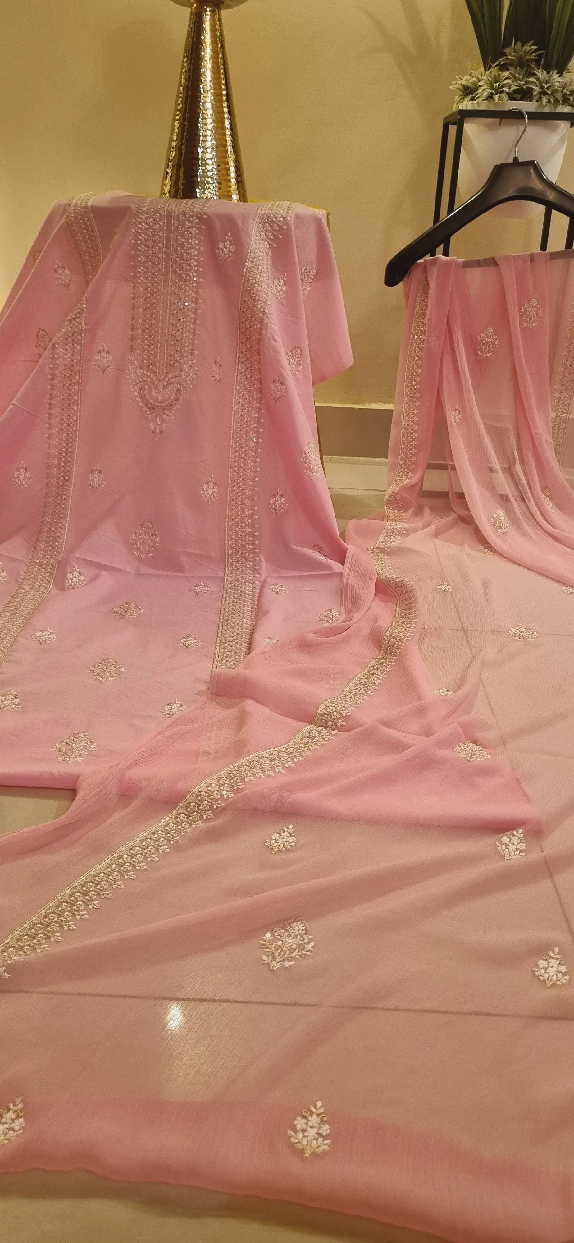Lawn embroidered three piece