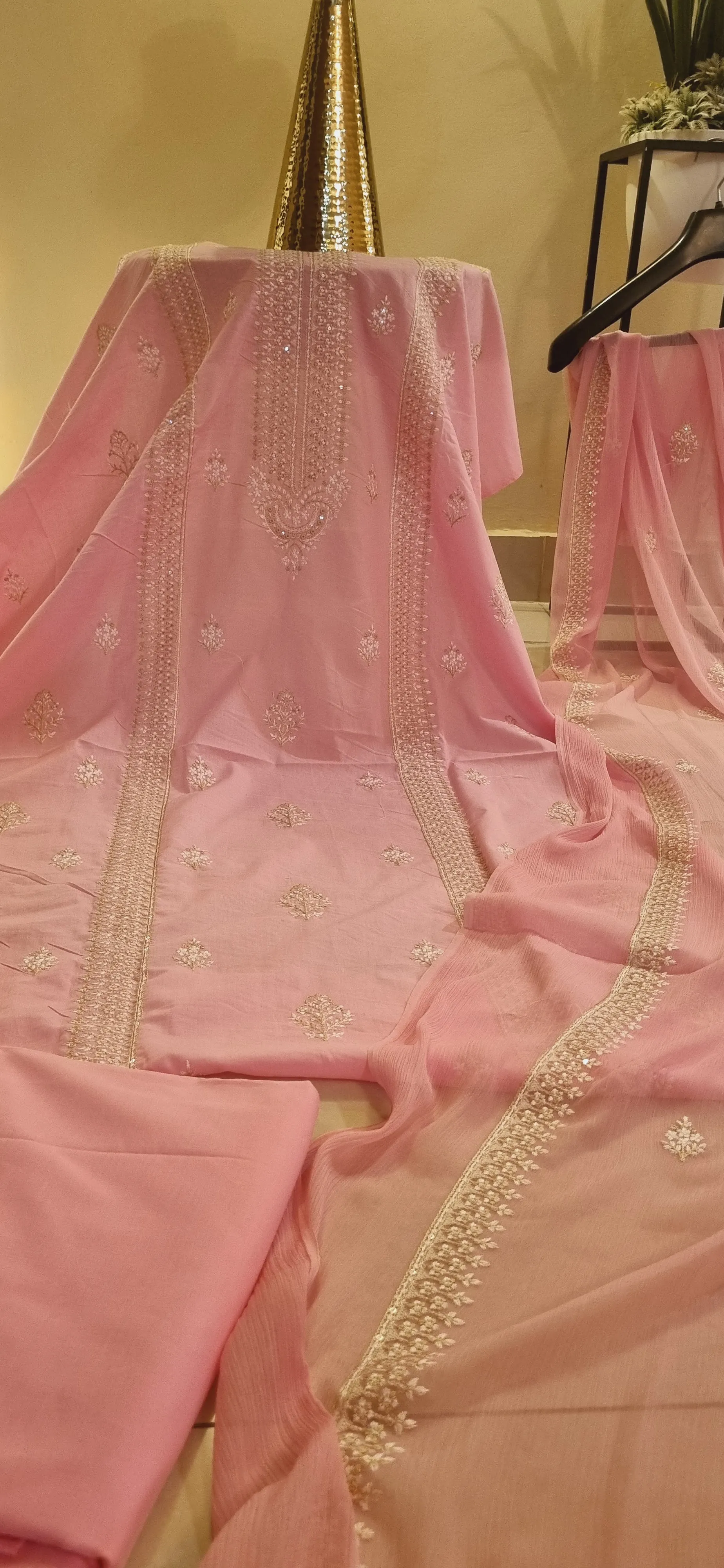 Lawn embroidered three piece