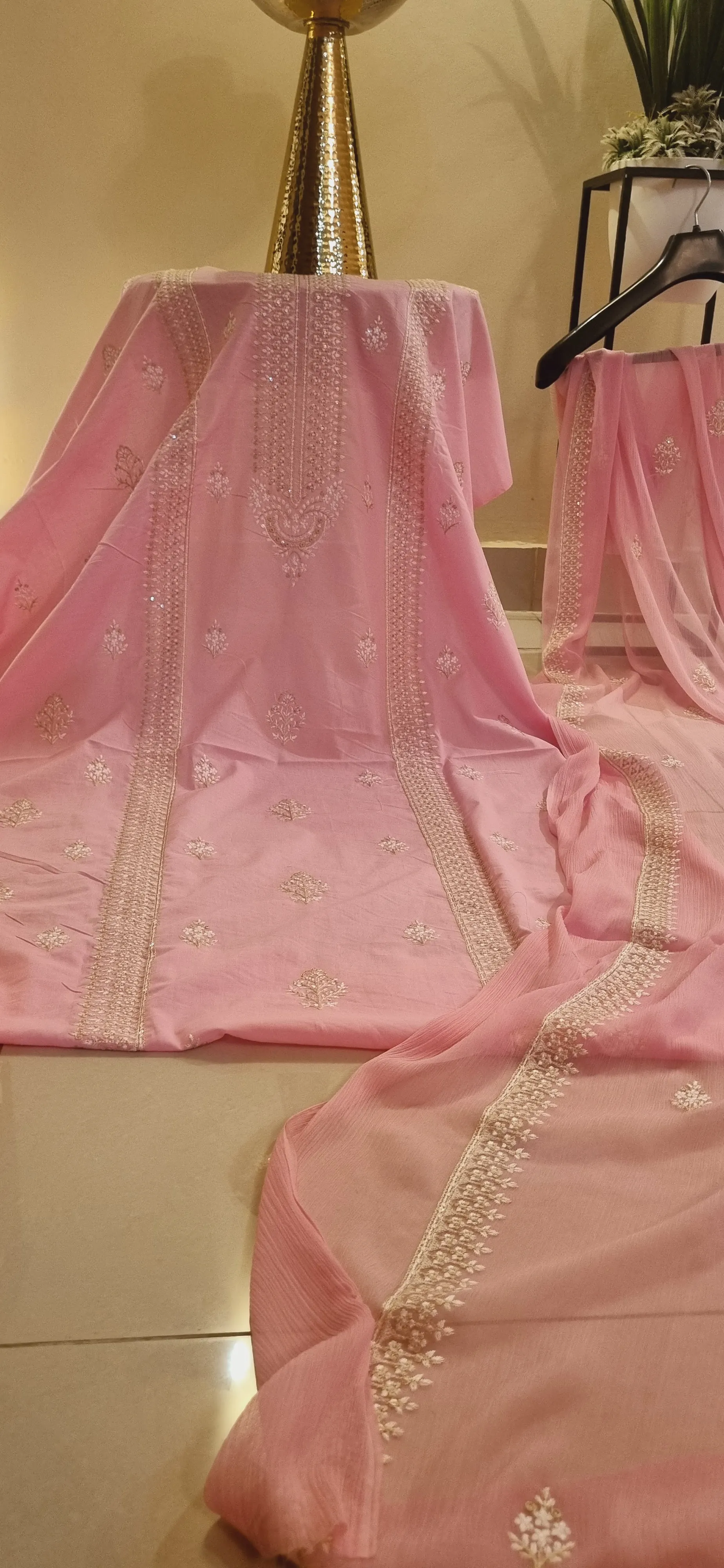 Lawn embroidered three piece