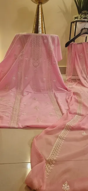 Lawn embroidered three piece