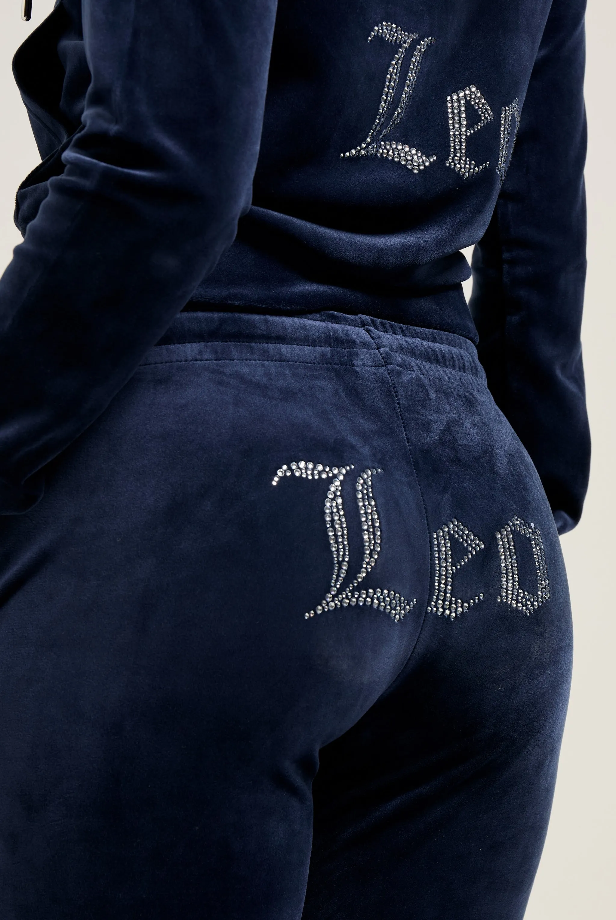 'LEO' NIGHT SKY DIAMANTÉ VELOUR ZIP-THROUGH HOODIE