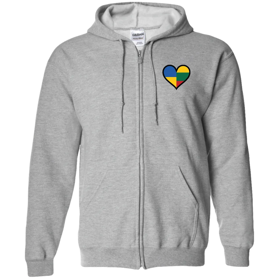 Lithuania Ukraine Heart - Men/Women Unisex Comfort Full-Zip Hoodie