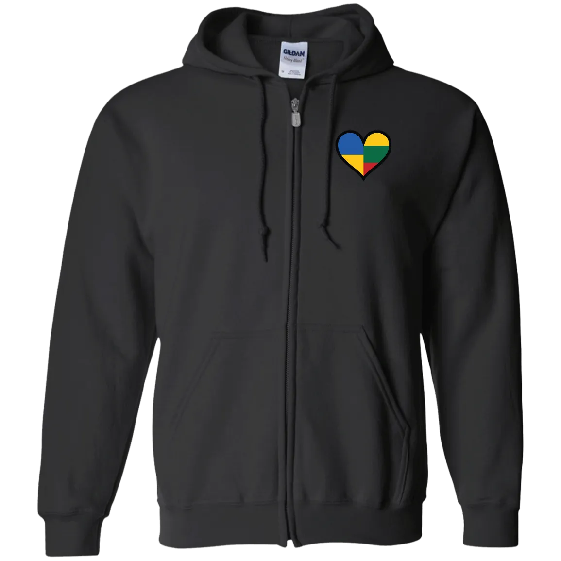 Lithuania Ukraine Heart - Men/Women Unisex Comfort Full-Zip Hoodie