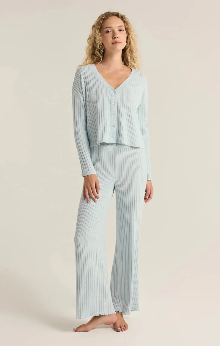 Mara LS Cardigan Top -Snowflake Blue