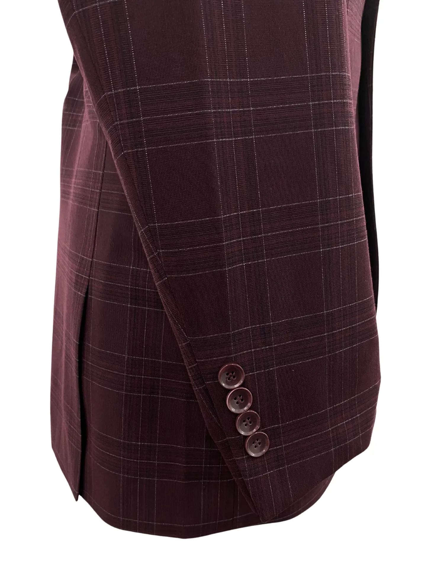 Mazari Paris Revo Modern Fit Suit With Reversible Vest - Burgundy 2302