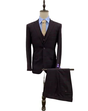 Mazari Slim Fit Suit Venice - Burgundy 2312