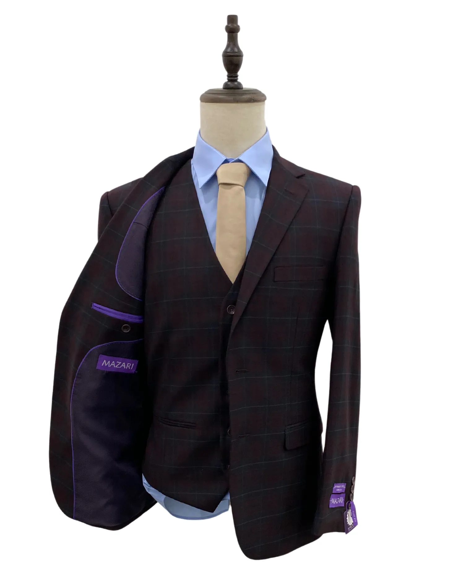 Mazari Slim Fit Suit Venice - Burgundy 2312