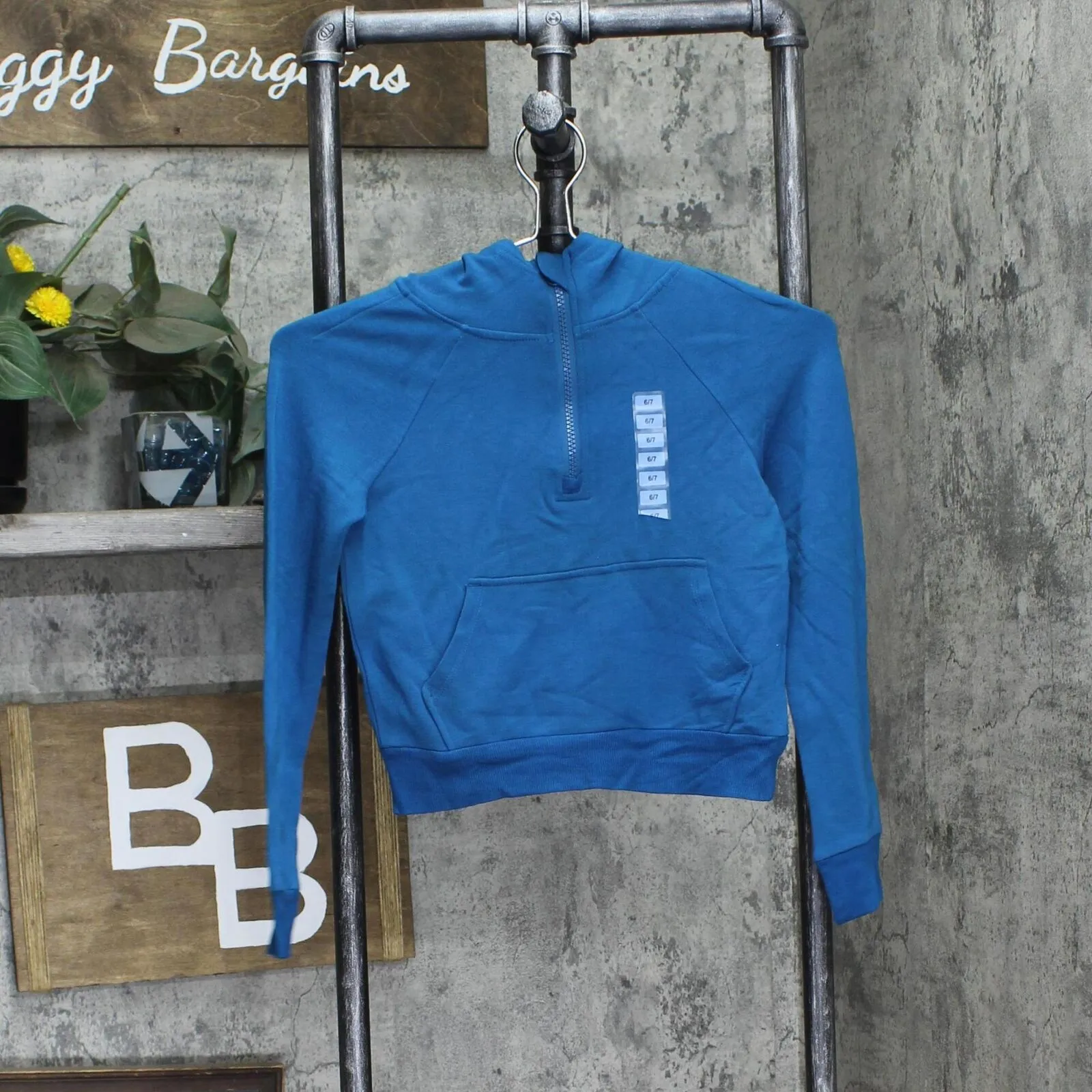 Member's Mark Girls Favorite 1/4 Zip Hoodie HZG21-0031 Teak Star Blue 6/7