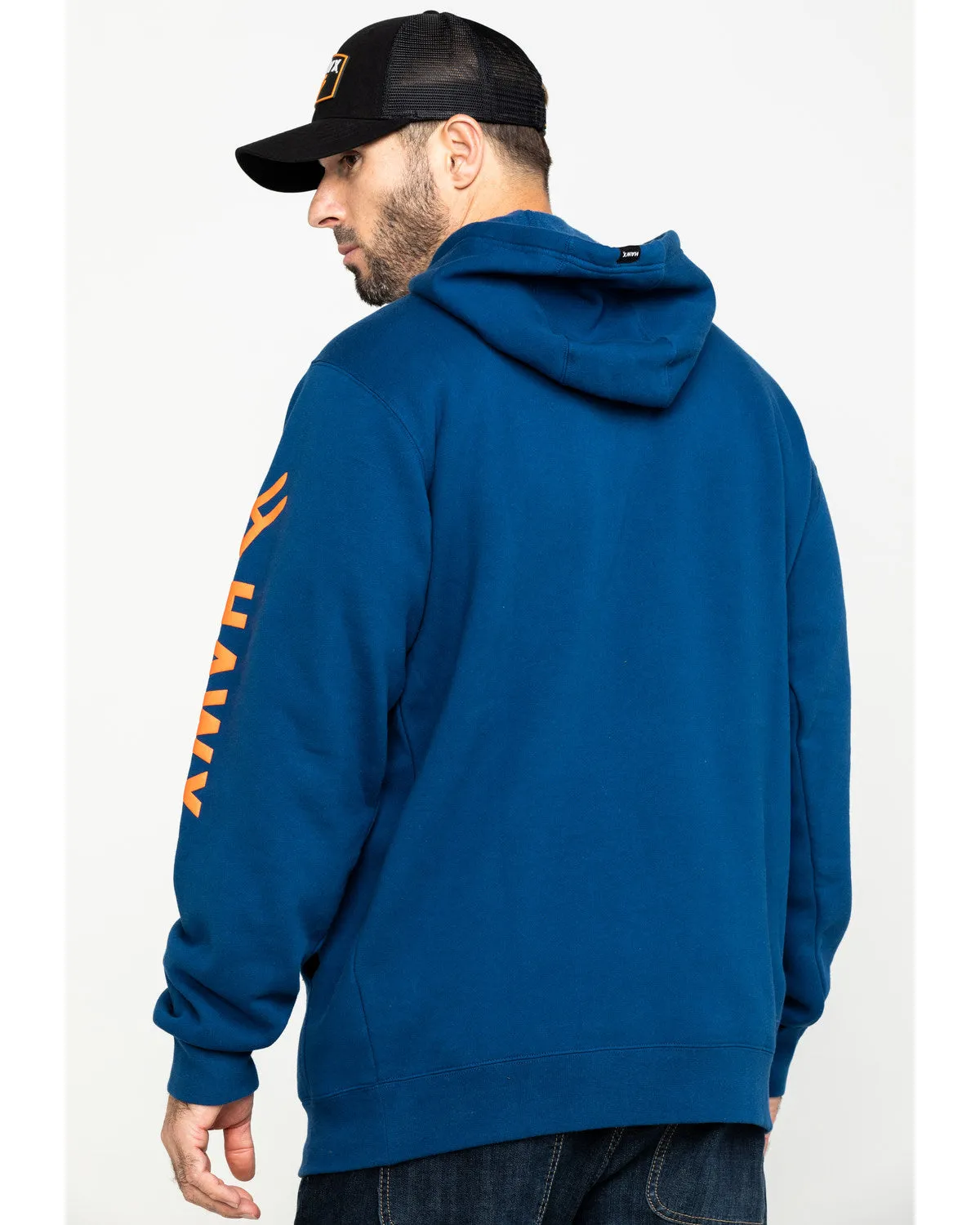 Men's Logo Sleeve Performance Fleece Hooded Work Sweatshirt - Big & Tall