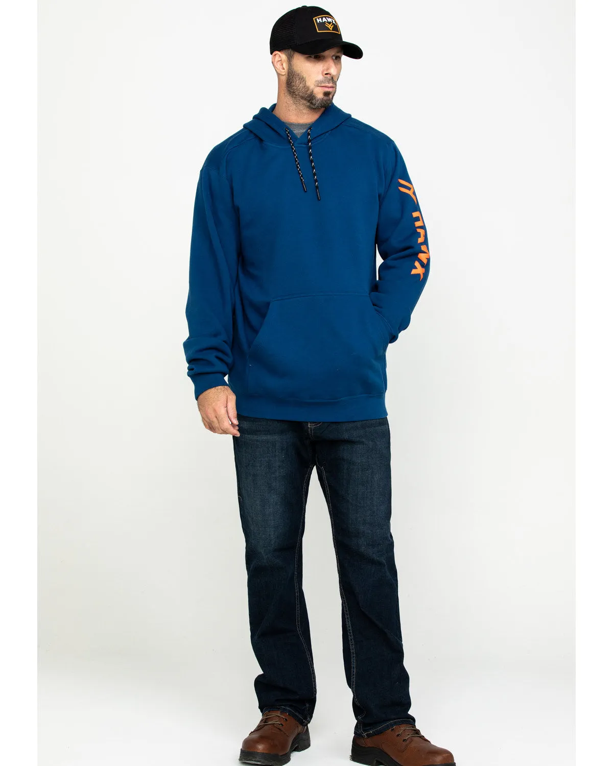Men's Logo Sleeve Performance Fleece Hooded Work Sweatshirt - Big & Tall