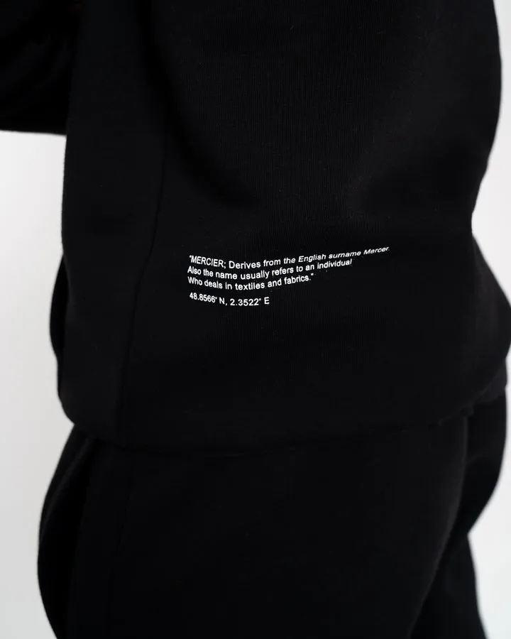 Mercier Hybrid Badge Hoodie Black