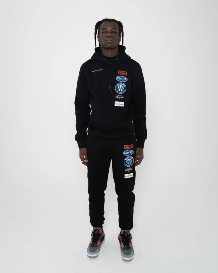 Mercier Hybrid Badge Hoodie Black