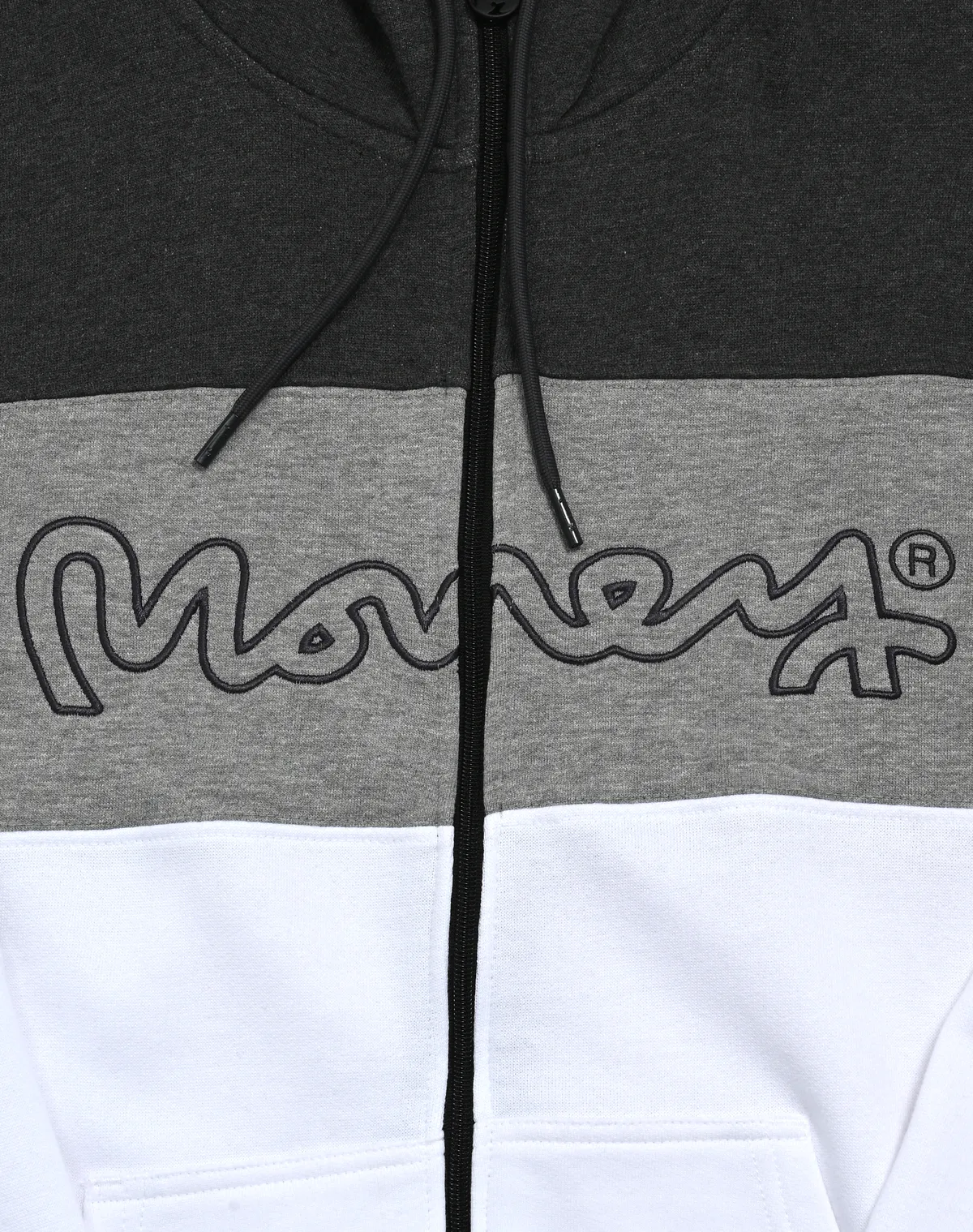 Money Jzh45009 Cut Down Full Zip Hoodie White