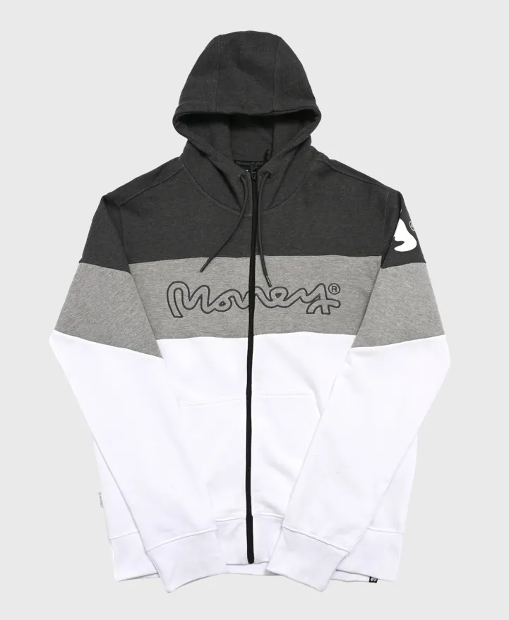 Money Jzh45009 Cut Down Full Zip Hoodie White