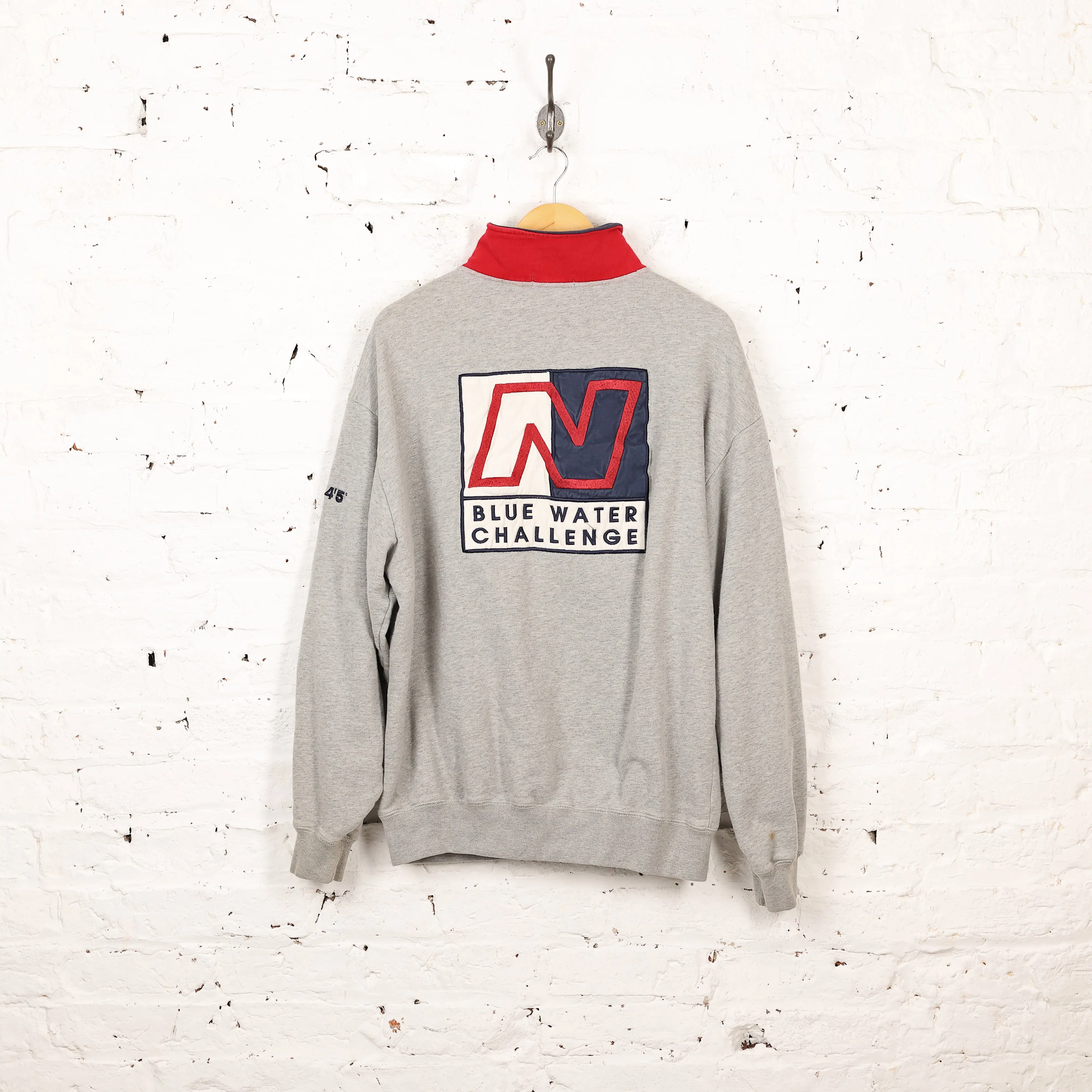 Nautica Blue Water Challenge 1/4 Zip Sweatshirt - Grey - XL