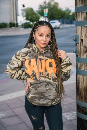 Neon Orange Sauce | Desert Camo Hoodie