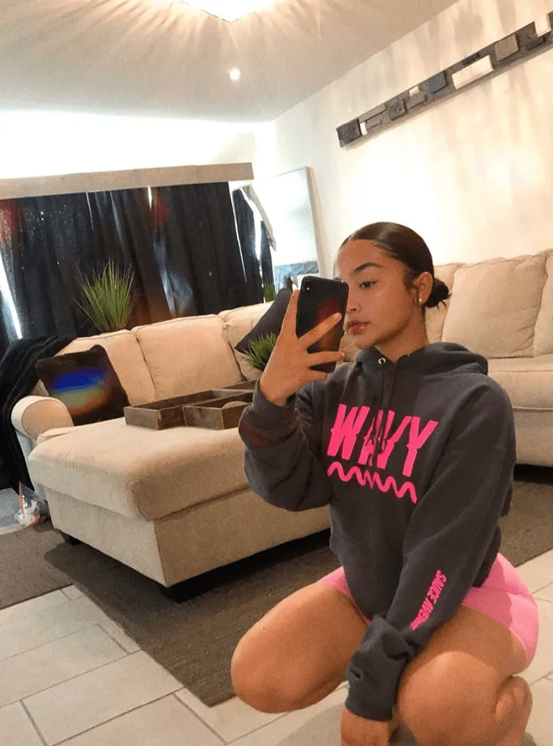 Neon Pink Wavy | Smoky Gray Hoodie