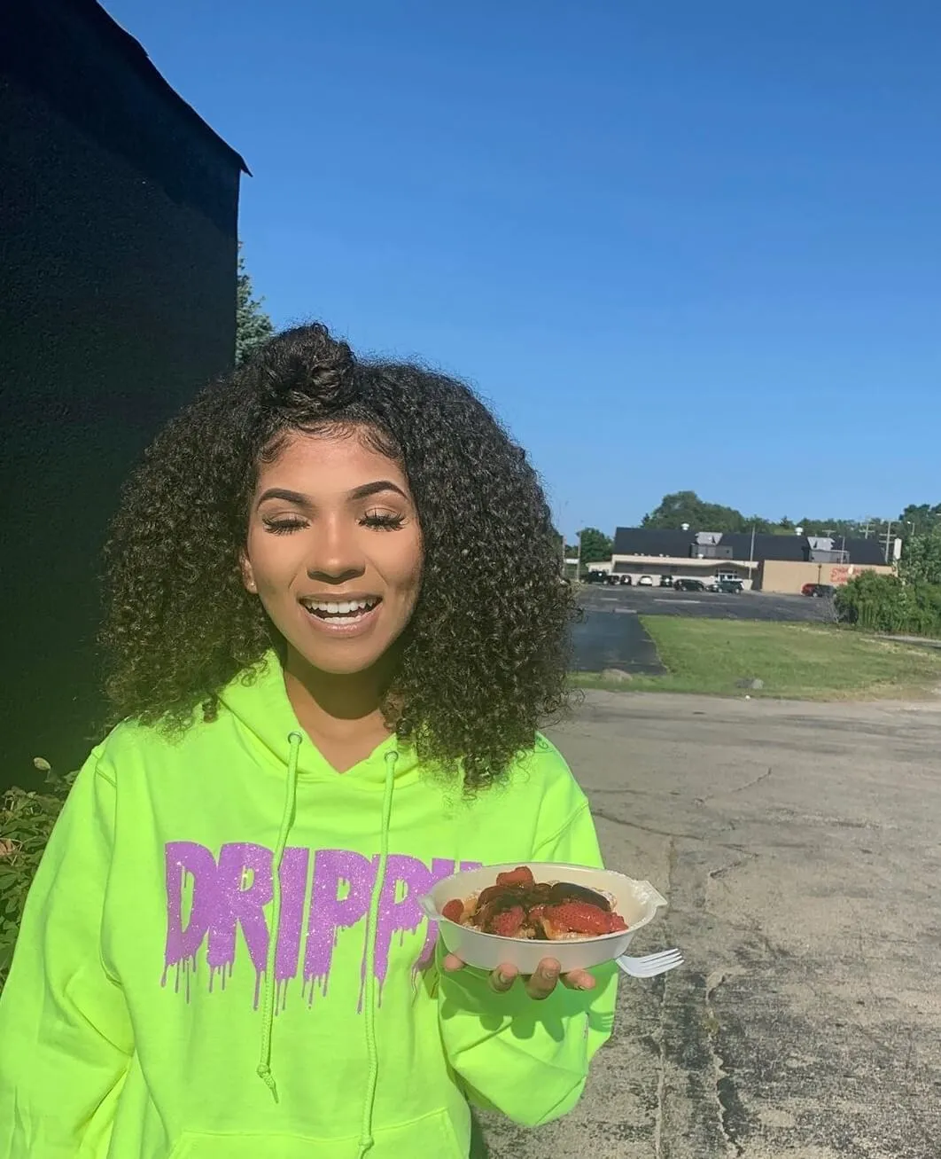 Neon Purple Glitter Drippin | Neon Green Hoodie