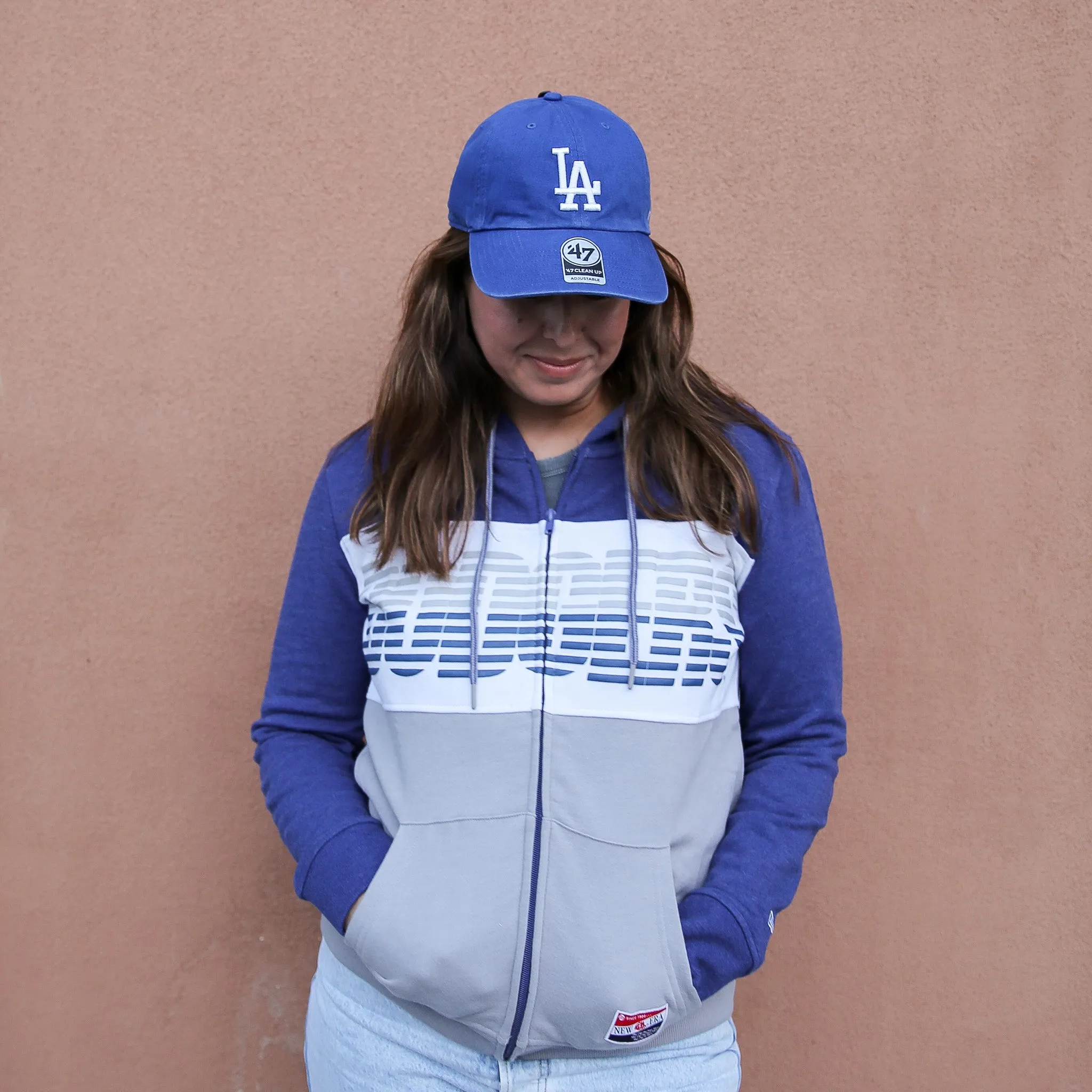 New Era Front Zip Hooded Los Angeles Dodgers Women's Sweatshirt