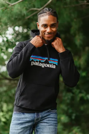 Patagonia Men’s P-6 Logo Uprisal Hoodie in Black | 39622-BLK