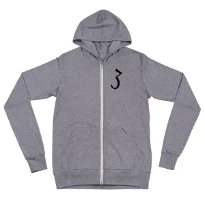 "3" Zip Up hoodie (Black print)