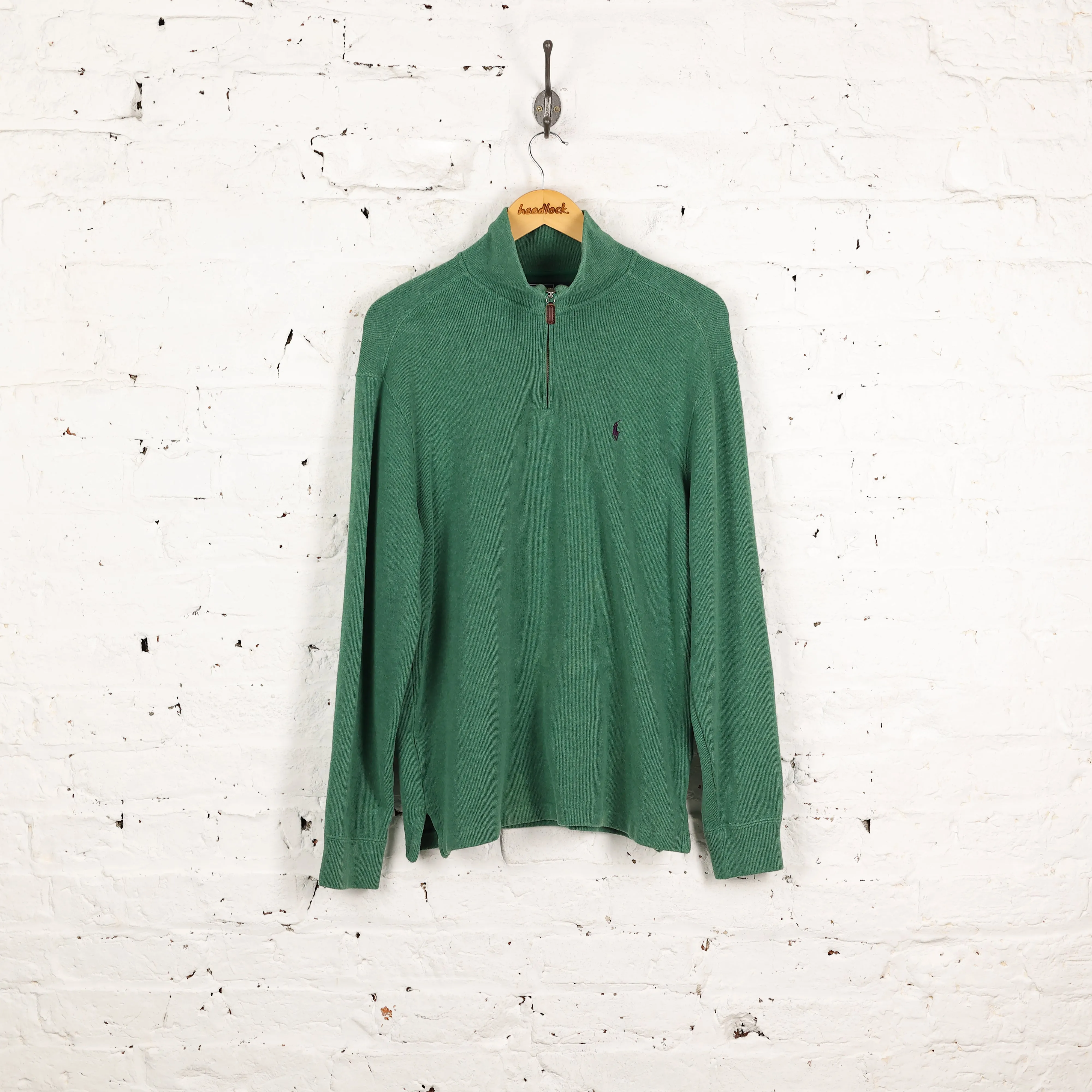 Ralph Lauren 1/4 Zip Sweatshirt - Green - M