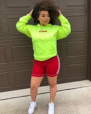 Red Drippin V2 (S) | Neon Green Hoodie