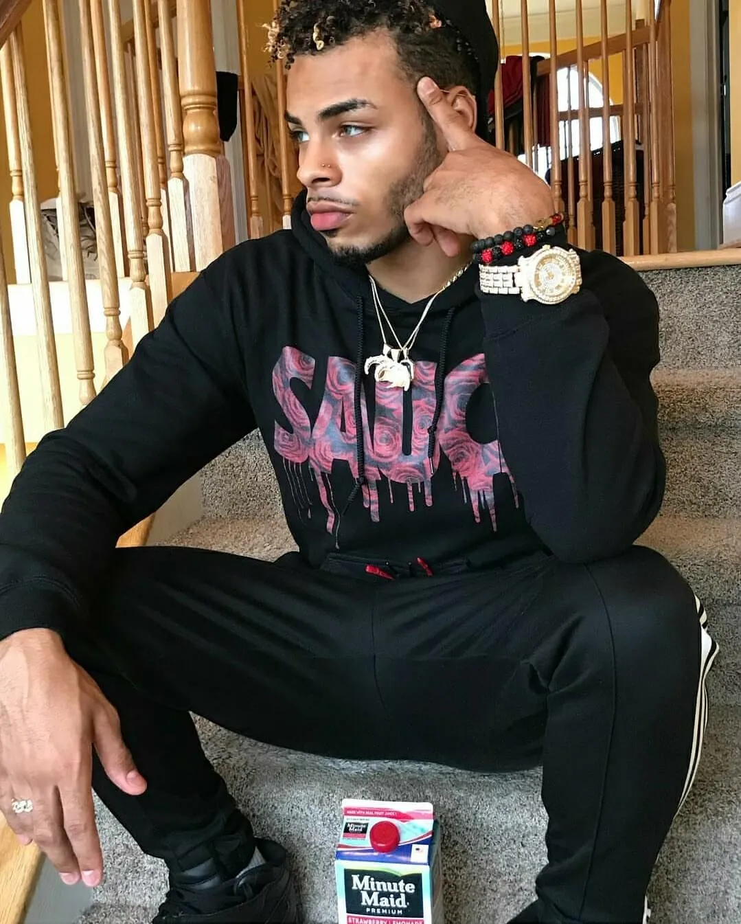 Red Rose Sauce | Black Hoodie