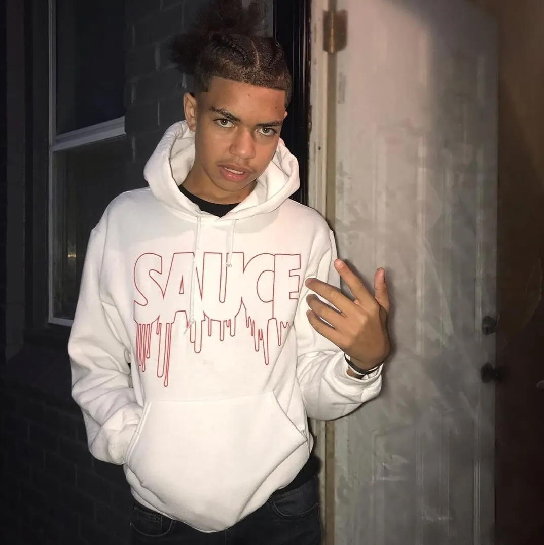 Red Sauce Outline | White Hoodie