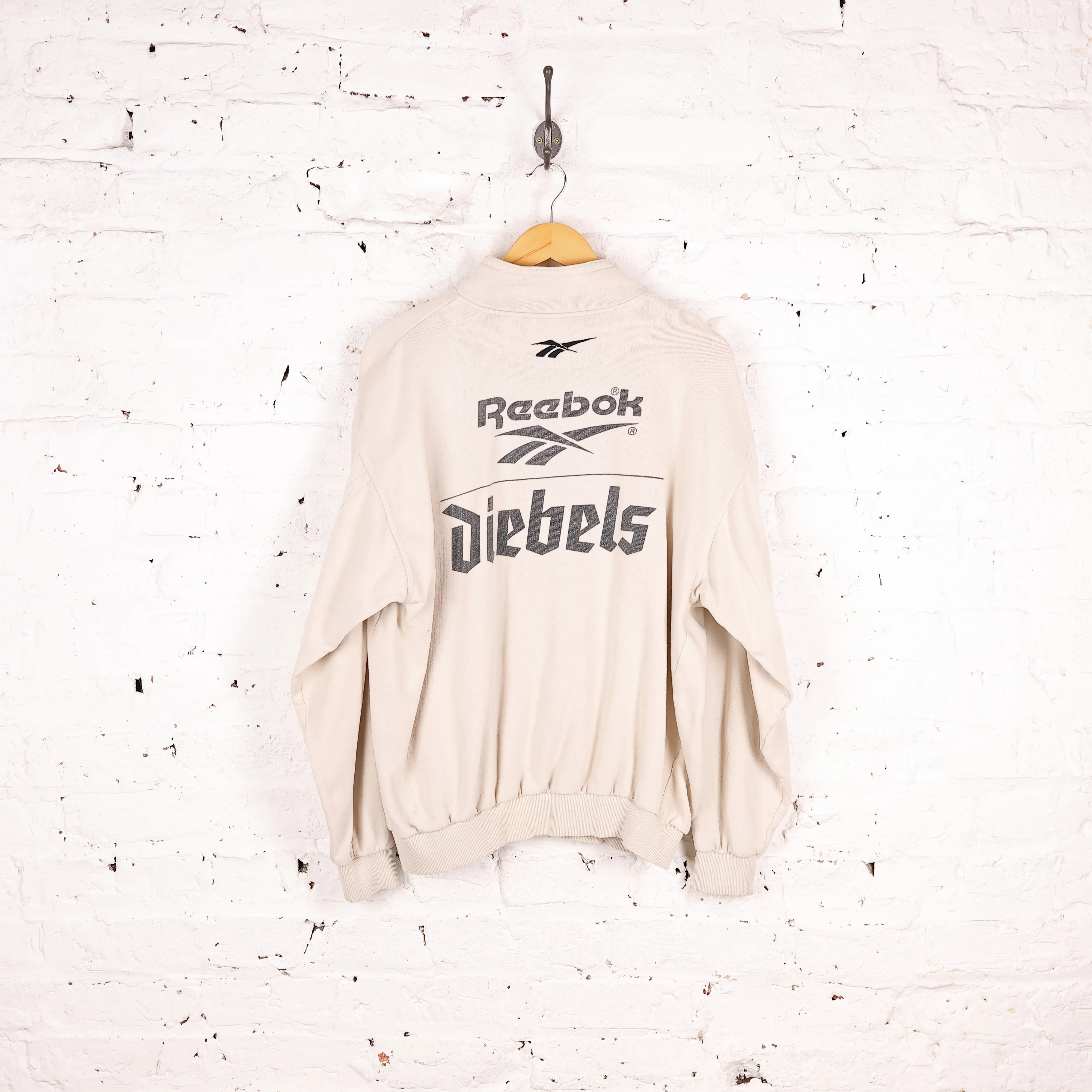 Reebok Borussia Monchengladbach 1/4 Zip Sweatshirt - Beige - L