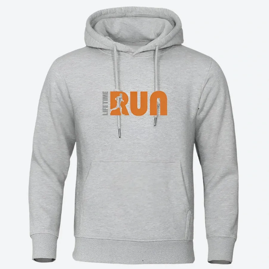 Running Graphic Pullover Hooded Sweatshirts