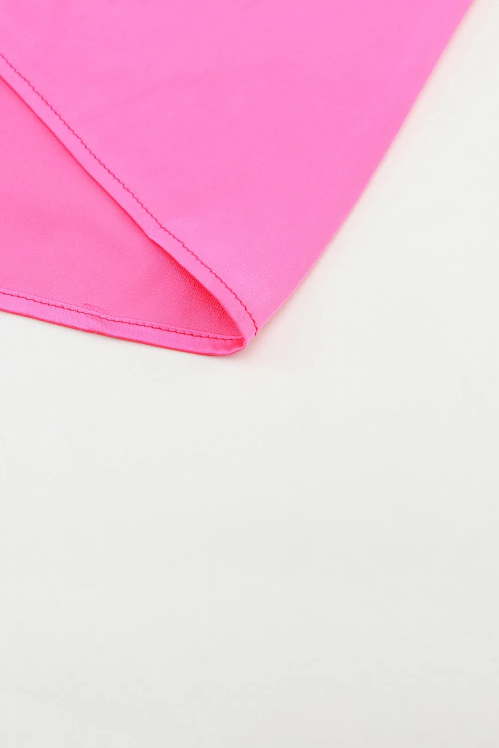 Satin Puff Long Sleeve Crewneck Blouse