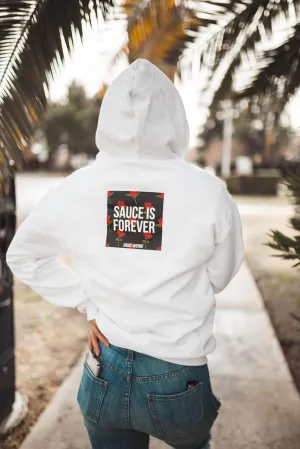 Sauce Is Forever (Black Rose Box) | White Zip Up Jacket