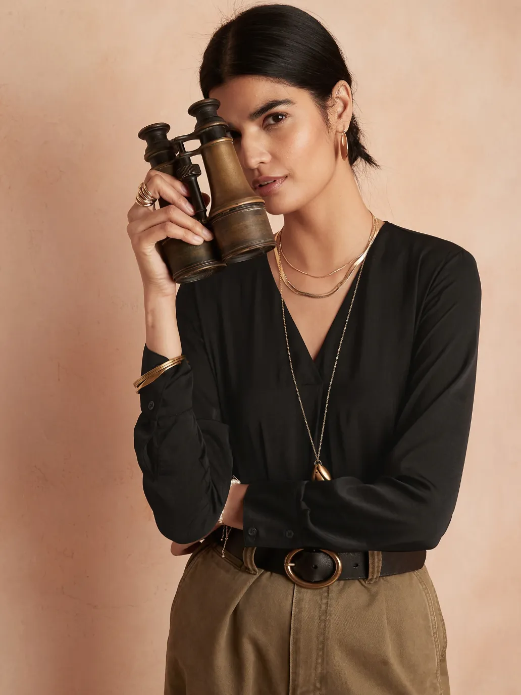 Silky V-Neck Blouse