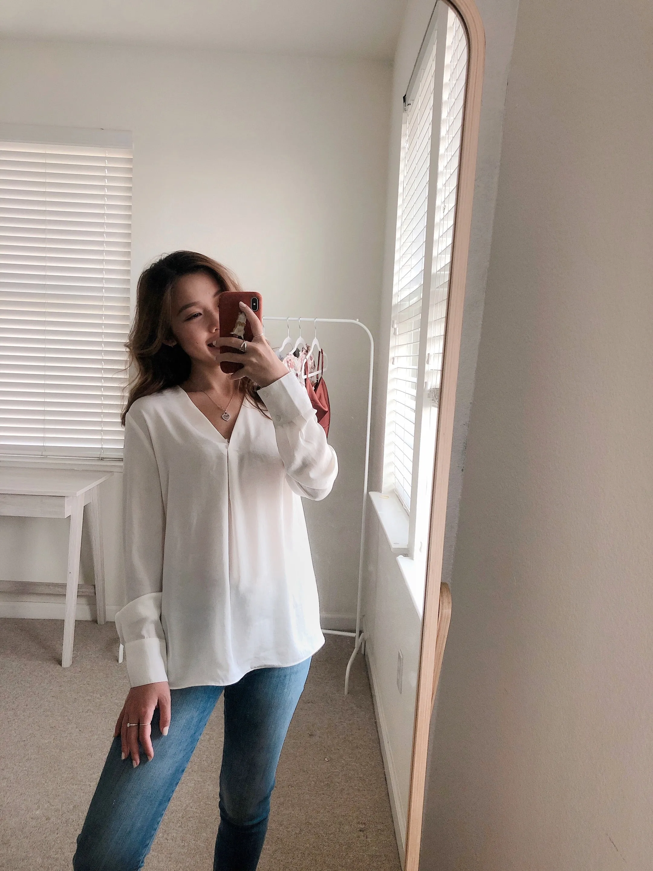 Silky V-Neck Blouse
