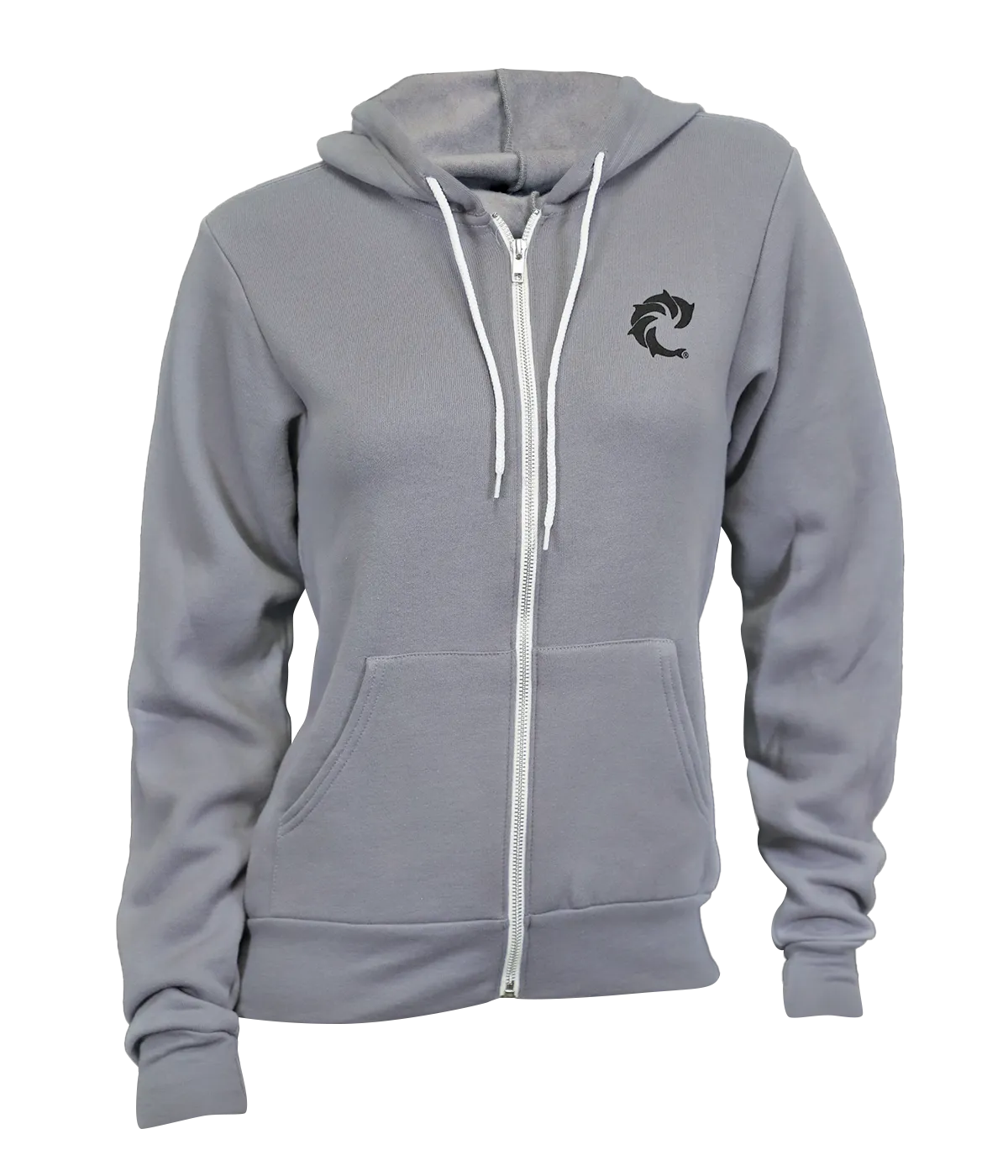 Solid Ladies Zip Hooded Sweatshirt
