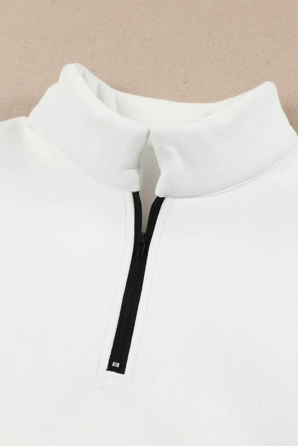 Sonya Quarter Zip Dropped Shoulder Sweatshirt