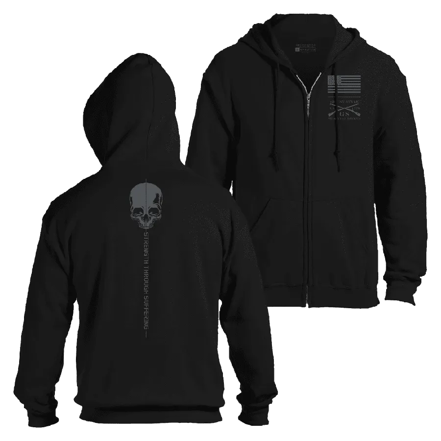 Strength Through Suffering Full-Zip Hoodie - Black