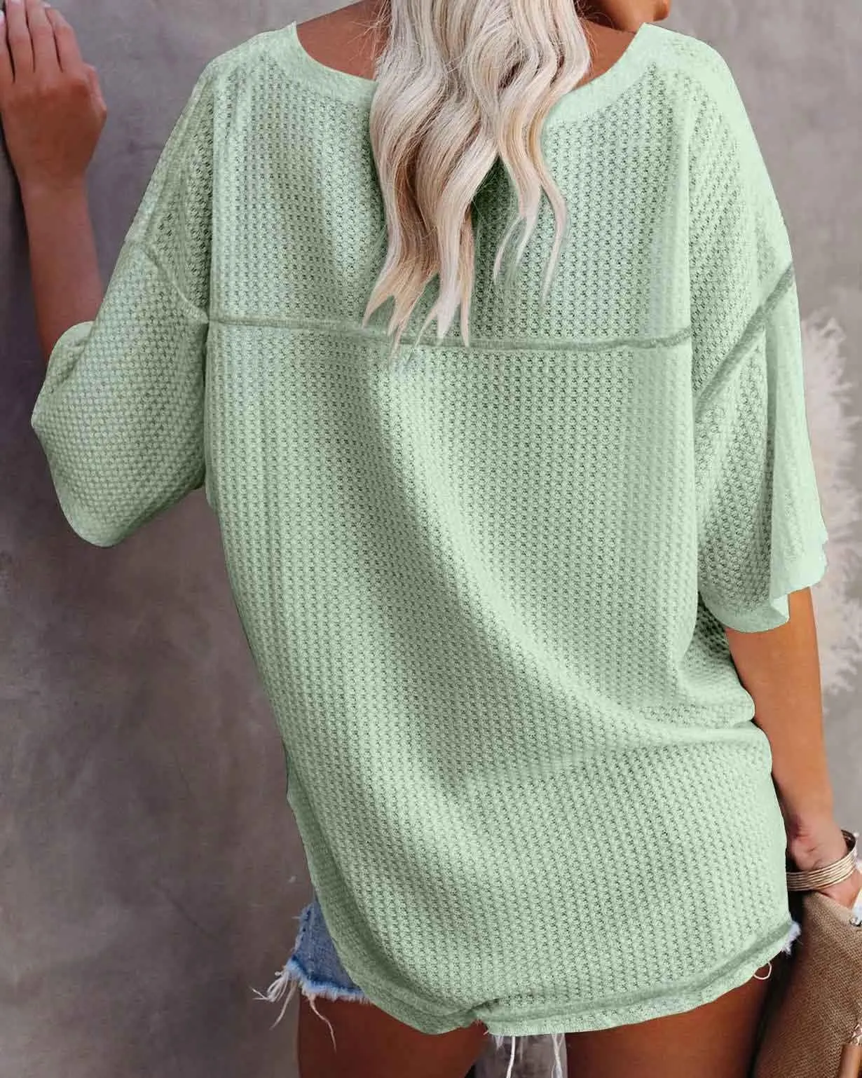 Stunncal V-Neck Dolman Sleeve Top