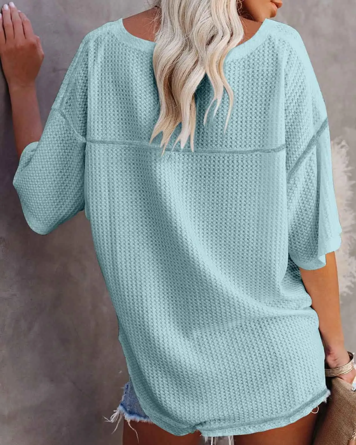 Stunncal V-Neck Dolman Sleeve Top